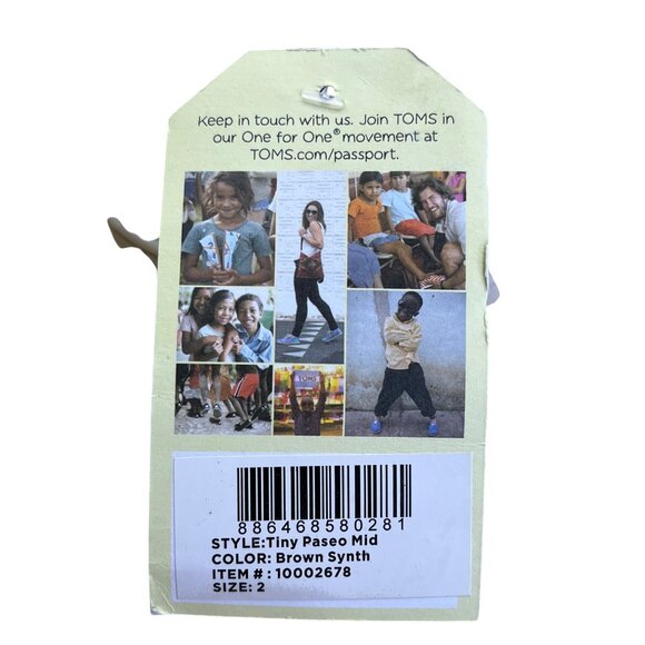 Toms Toddler Brown Lining With TPR Sole Baby Shoes Size T2 - Picture 9 of 11